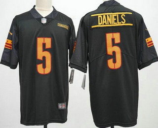 Men's Washington Commanders #5 Jayden Daniels Limited Black Vapor Jersey