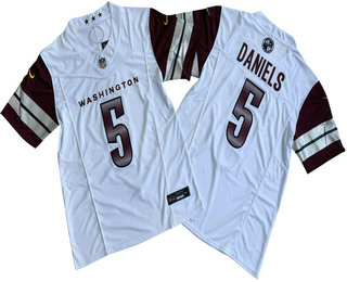 Men's Washington Commanders #5 Jayden Daniels Limited White FUSE Vapor Jersey