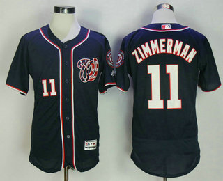 Men's Washington Nationals #11 Ryan Zimmerman Navy Blue Stitched MLB Majestic Cool Base Jersey