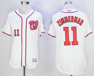 Men's Washington Nationals #11 Ryan Zimmerman White Home 2016 Flexbase Majestic Baseball Jersey