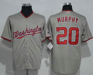 Men's Washington Nationals #20 Daniel Murphy Gray Road Stitched MLB Majestic Cool Base Jersey