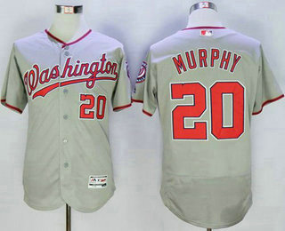 Men's Washington Nationals #20 Daniel Murphy Grey Flexbase 2016 MLB Player Jersey