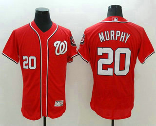 Men's Washington Nationals #20 Daniel Murphy Red 2016 Flexbase Majestic Baseball Jersey