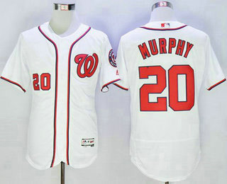 Men's Washington Nationals #20 Daniel Murphy White Flexbase 2016 MLB Player Jersey