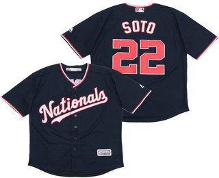 Men's Washington Nationals #22 Juan Soto NEW Navy Blue Stitched MLB Cool Base Jersey