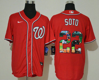 Men's Washington Nationals #22 Juan Soto Red Stitched MLB Cool Base Nike Fashion Jersey