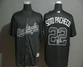 Men's Washington Nationals #22 Juan Soto Soto Pacheco Black 2019 Players' Weekend Stitched Nickname Jersey