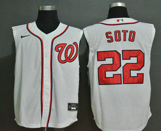 Men's Washington Nationals #22 Juan Soto White 2020 Cool and Refreshing Sleeveless Fan Stitched MLB Nike Jersey