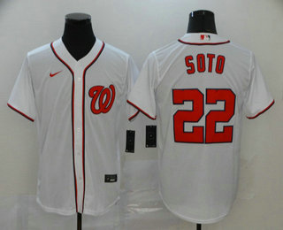 Men's Washington Nationals #22 Juan Soto White Stitched MLB Cool Base Nike Jersey