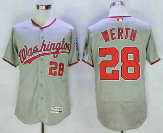 Men's Washington Nationals #28 Jayson Werth Gray 2016 Flexbase Majestic Baseball Jersey