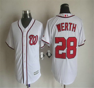 Men's Washington Nationals #28 Jayson Werth Home White 2015 MLB Cool Base Jersey