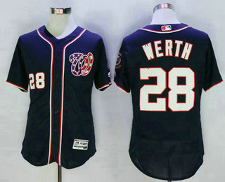 Men's Washington Nationals #28 Jayson Werth Navy Blue 2016 Flexbase Majestic Baseball Jersey