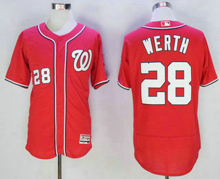 Men's Washington Nationals #28 Jayson Werth Red 2016 Flexbase Majestic Baseball Jersey