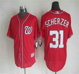 Men's Washington Nationals #31 Max Scherzer Alternate Red 2015 MLB Cool Base Jersey