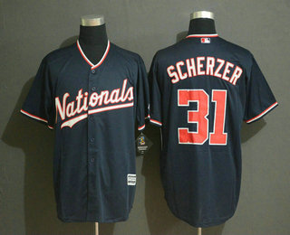 Men's Washington Nationals #31 Max Scherzer NEW Navy Blue Alternate Stitched MLB Cool Base Jersey