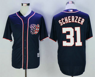 Men's Washington Nationals #31 Max Scherzer Navy Blue Alternate Stitched MLB Majestic Cool Base Jersey