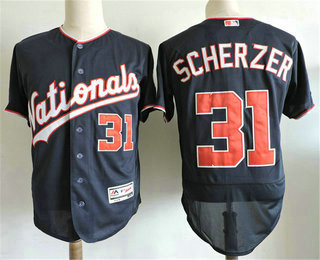 Men's Washington Nationals #31 Max Scherzer Navy Blue Stitched MLB Flex Base Jersey