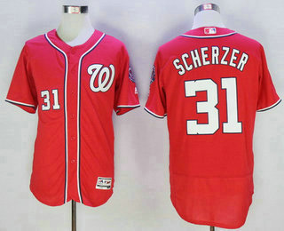 Men's Washington Nationals #31 Max Scherzer Red 2016 Flexbase Majestic Baseball Jersey