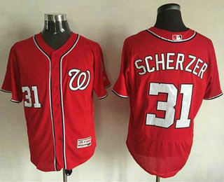 Men's Washington Nationals #31 Max Scherzer Red Flexbase 2016  Authentic Collection Jersey