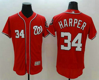 Men's Washington Nationals #34 Bryce Harper Red Flexbase 2016 MLB Player Jersey