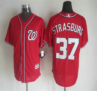 Men's Washington Nationals #37 Stephen Strasburg Alternate Red 2015 MLB Cool Base Jersey