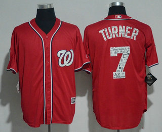 Men's Washington Nationals #7 Trea Turner Red 2017 Spring Training Stitched MLB Majestic Cool Base Jersey