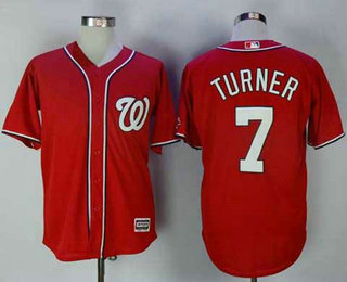 Men's Washington Nationals #7 Trea Turner Red Stitched MLB Majestic Cool Base Jersey