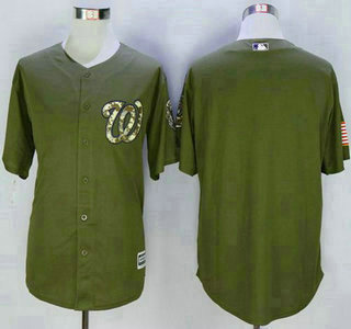 Men's Washington Nationals Blank Green Camo New Cool Base Jersey