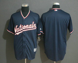 Men's Washington Nationals Blank NEW Navy Blue Stitched MLB Cool Base Jersey