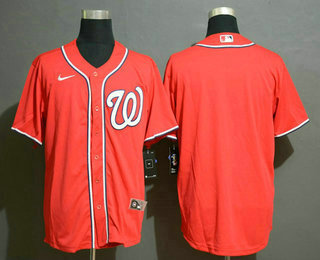 Men's Washington Nationals Blank Red Stitched MLB Cool Base Nike Jersey