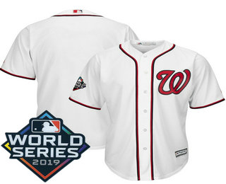 Men's Washington Nationals Blank White 2019 World Series Cool Base Jersey