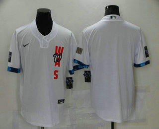 Men's Washington Nationals Blank White 2021 MLB All Star Stitched Cool Base Nike Jersey