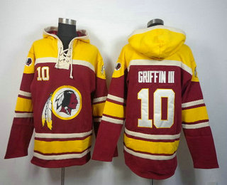 Men's Washington Redskins #10 Robert Griffin III 2014 Red Hoodie