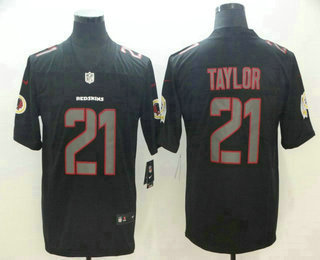 Men's Washington Redskins #21 Sean Taylor Black 2018 Fashion Impact Black Color Rush Stitched NFL Nike Limited Jersey