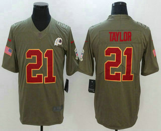 Men's Washington Redskins #21 Sean Taylor Olive 2017 Salute To Service Stitched NFL Nike Limited Jersey