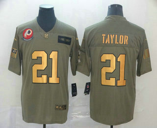 Men's Washington Redskins #21 Sean Taylor Olive Gold 2019 Salute To Service Stitched NFL Nike Limited Jersey