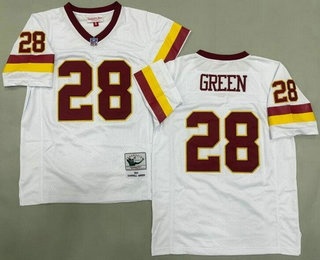 Men's Washington Redskins #28 Darrell Green White 1991 Throwback Jersey