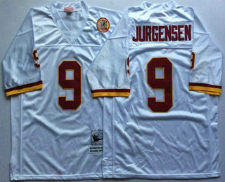 Men's Washington Redskins #9 Sonny Jurgensen White Throwback Jersey By Mitchell & Ness