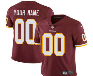 Men's Washington Redskins Custom Vapor Untouchable Burgundy Red Team Color NFL Nike Limited Jersey