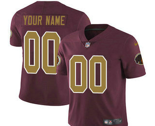 Men's Washington Redskins Custom Vapor Untouchable Red with Gold NFL Nike Limited Jersey