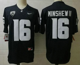 Men's Washington State Cougars #16 Gardner Minshew II Black College Football Jersey