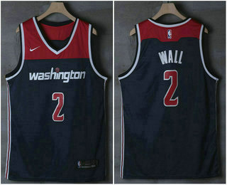 Men's Washington Wizards #2 John Wall Navy Blue 2017-2018 Nike Swingman Stitched NBA Jersey