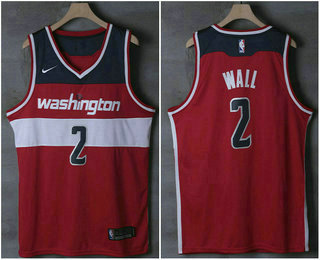 Men's Washington Wizards #2 John Wall Red 2017-2018 Nike Swingman Stitched NBA Jersey