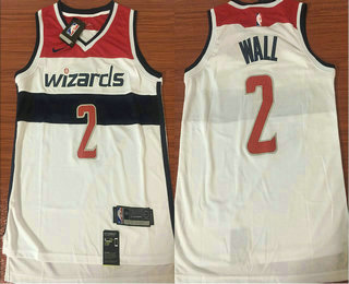 Men's Washington Wizards #2 John Wall White 2017-2018 Nike Icon Edition Swingman Jersey