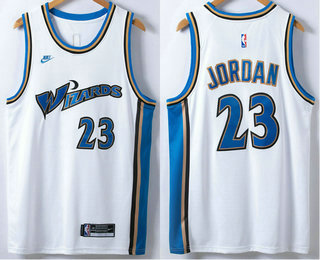 Men's Washington Wizards #23 Michael Jordan White 2023 Hardwood Classics Swingman Nike Jersey