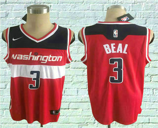 Men's Washington Wizards #3 Bradley Beal Red 2017-2018 Nike Swingman Stitched NBA Jersey