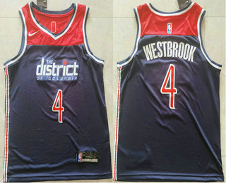 Men's Washington Wizards #4 Russell Westbrook Navy Blue 2021 Nike Swingman Stitched NBA Jersey