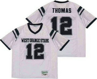 Men's West Orange Stark High School #12 Earl Thomas White Football Jersey