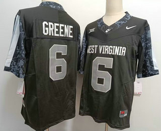 Men's West Virginia Mountaineers #6 Garrett Greene Black FUSE College Stitched Jersey