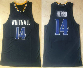 Men's Whitnall High School #14 Tyler Herro Navy Blue Basketball Vintage Jersey